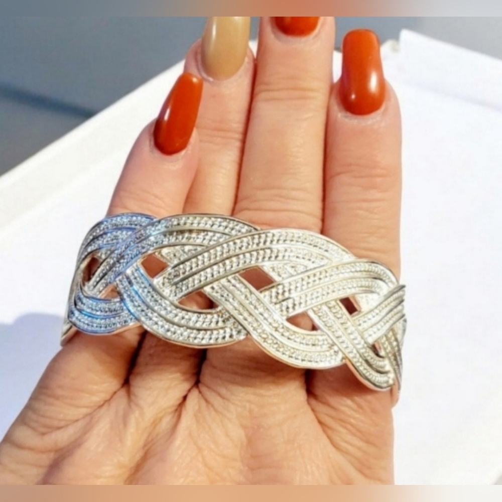 Sterling Silver Chunky Cuff Bracelet Womens Jewelry